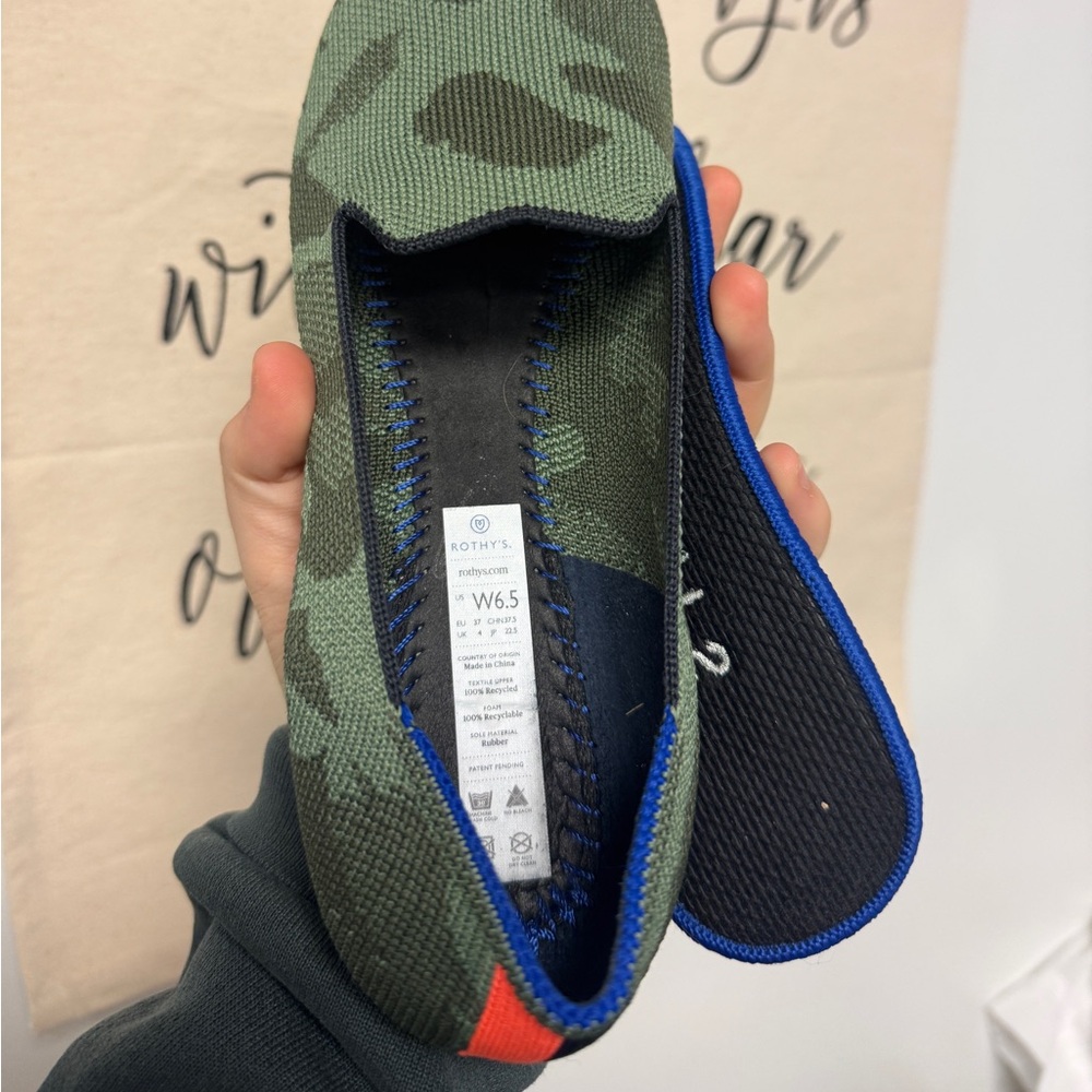 Army green Rothy flats - Picture 3 of 3